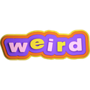 the weird word weird on a black background