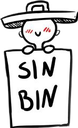 a sticker with the words sin bif on it