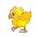 a yellow bird is running on a green screen