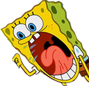 a cartoon character with an open mouth