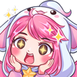 a girl with pink hair and a star in her hand