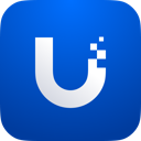 a blue button with the letter u on it
