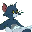 a blue cat sitting on top of a white object