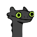 a gray cat with green eyes and a black background