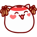 a cartoon cat with a bow on its head