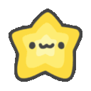 a yellow star with a mustache on a green background
