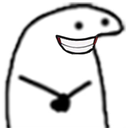 a cartoon character with a clock in his hand