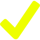 a yellow check mark on a black background