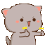 a picture of a cat with a toothbrush in its mouth