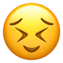 a yellow smiley face with eyes closed