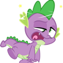 a purple pony with green leaves on its head