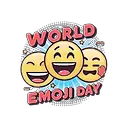 a black background with the words world emoj day
