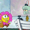 spongebob and his friend are on a boat