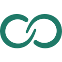 a green logo with a black background