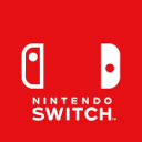 nintendo switch logo on a red background