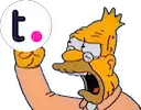 a cartoon character is holding up a phone