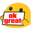a yellow smiley face with a sign that says no more