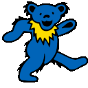 a blue and yellow teddy bear with a yellow star on it's chest