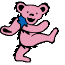 a pink teddy bear holding a blue star