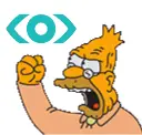 a cartoon of a man with his fist up