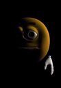 a computer generated image of a face in the dark