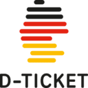 the p - ticket logo is shown in black and red