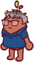 an old man with glasses and a blue shirt