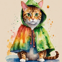 cat with frog hood random