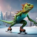 lizard on ice random