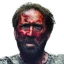 nicolas cage face covered in jam random