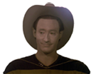 data in cowboy hat star trek tng random
