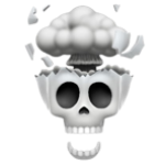 a skull with a mushroom on top of it