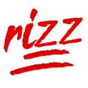 a red and black logo for a pizza restaurant