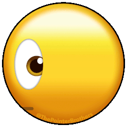 a yellow smiley face with big eyes