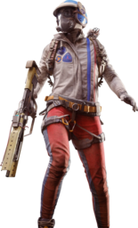 a man in a space suit holding a gun