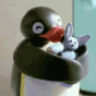 pingu hugging stuffed toy random