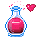 a pixel art picture of a bottle of liquid