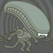 a drawing of a horse pulling a large object
