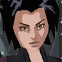 a digital painting of a woman with black hair