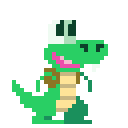 an image of a pixel art of a crocodile