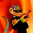a man in a mask playing a violin