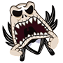 a picture of a cartoon monster with its mouth open