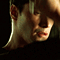 a blurry photo of a man's face and neck