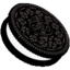an oreo cookie on a black background