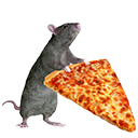 a rat is eating a slice of pizza