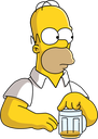 a cartoon character holding a beer mug
