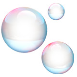 three soap bubbles floating in the air