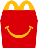 a red box with a yellow smiley face on it