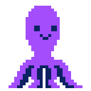 a pixel art picture of a purple alien