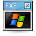 a computer screen with the word exe on it